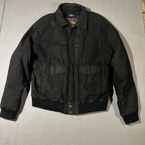 Adventure Bound Suede Leather Jacket Men's XXLT Thinsulate Black
